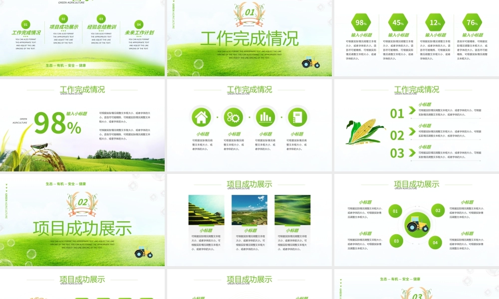 绿色农业项目工作阶段分析报告PPT模板.pptx