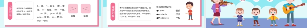 蓝粉卡通风音乐基础知识教学培训PPT课件（带内容）.pptx