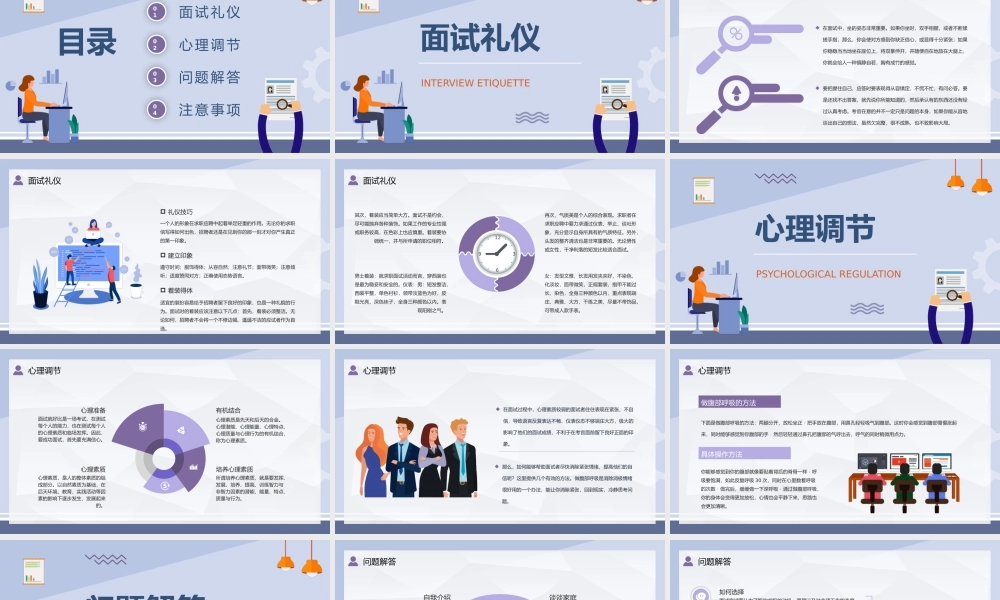 企业人力资源员工面试基本流程毕业生求职应聘技巧培训讲座PPT模板.pptx