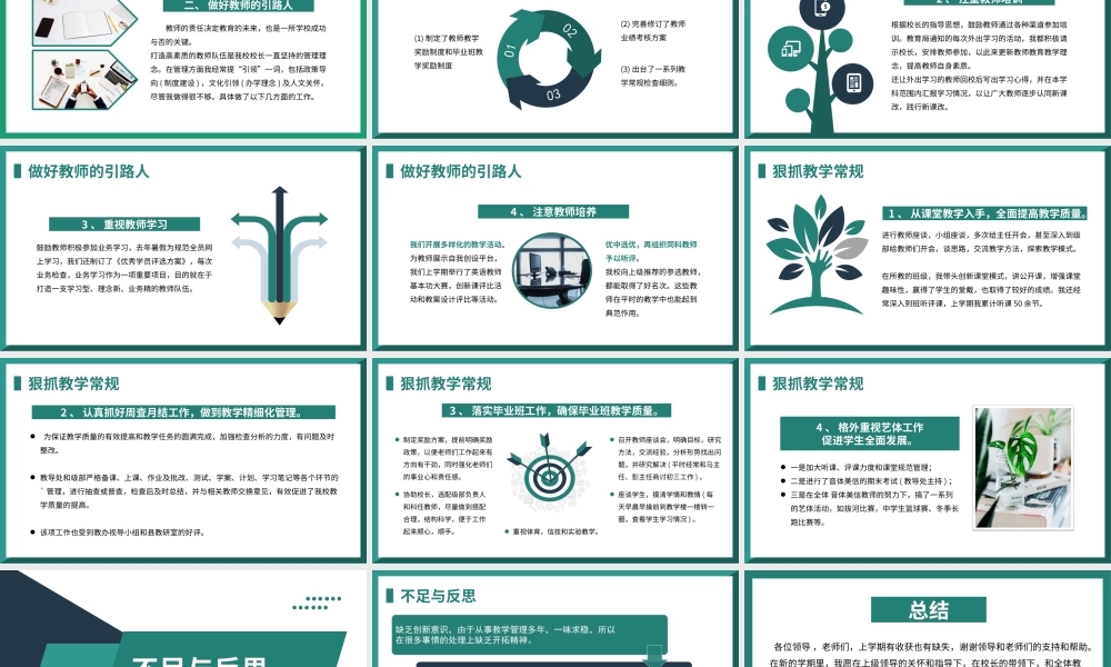 XX学校副校长述职报告年终工作总结PPT课件（带内容）.ppt
