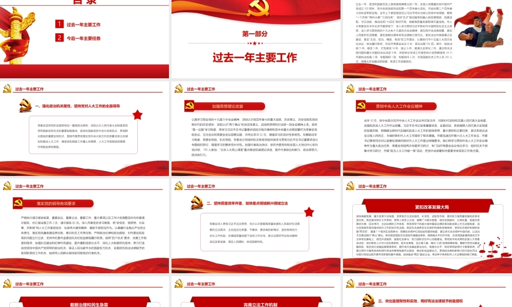 2022常务委员会工作报告党员干部年终述职报告专题党课PPT课件(带内容).pptx