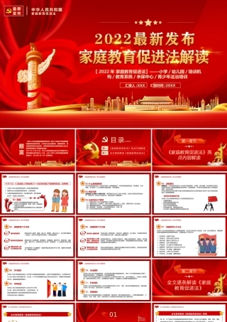 2022家庭教育促进法学习解读PPT课件（带内容）.pptx