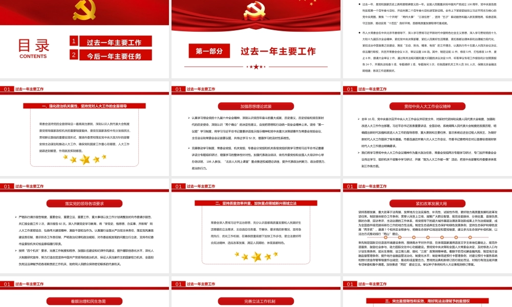 2022常务委员会工作报告年终述职报告专题党课PPT课件（带内容）.pptx