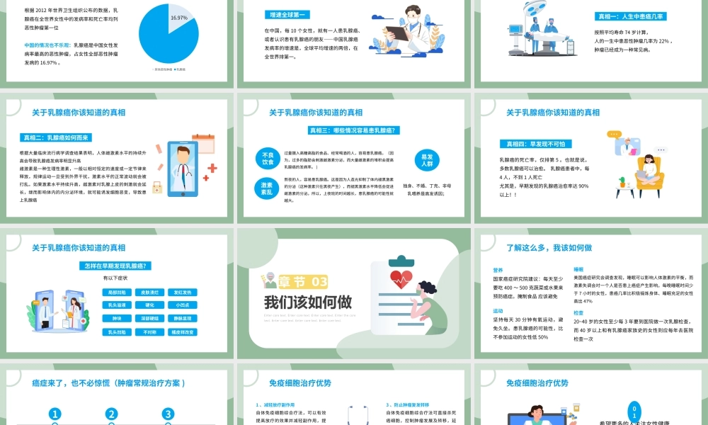 2022世界抗癌日蓝色卡通风癌症预防知识讲座PPT课件（带内容）.pptx