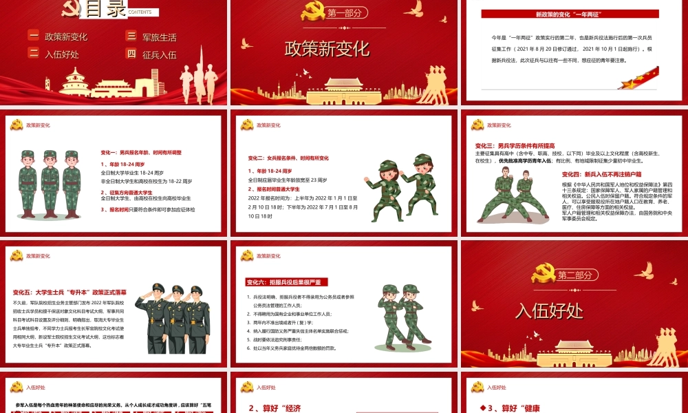 2022年征兵宣传知识讲座-参军报国无限光荣PPT课件（带内容）.ppt