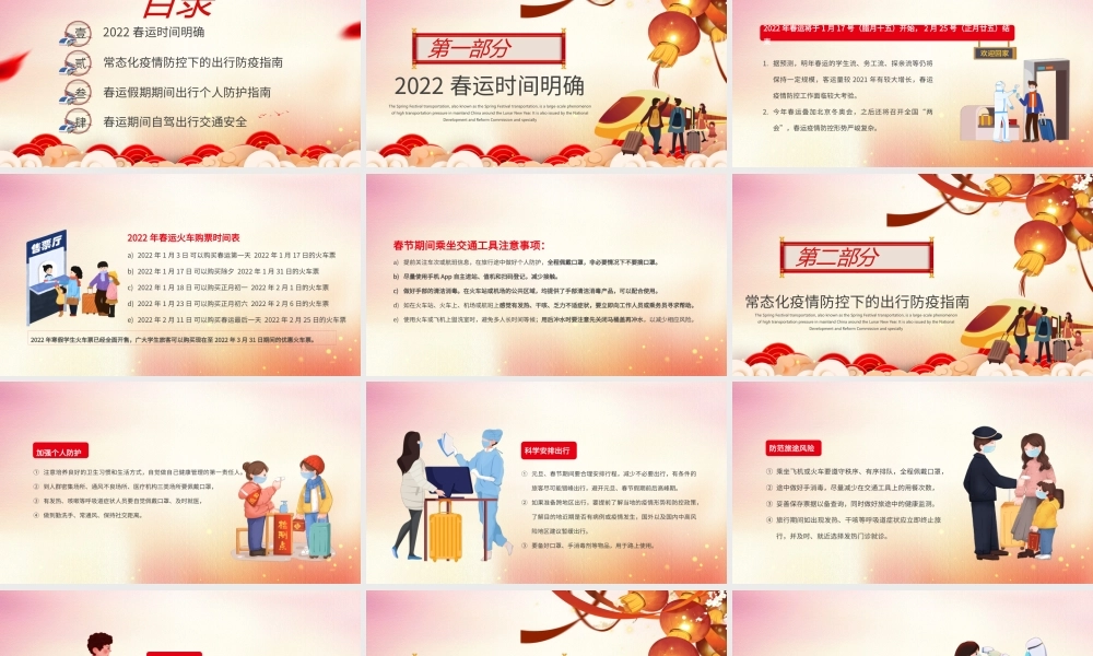 春运安全注意事项红色喜庆PPT模板.pptx