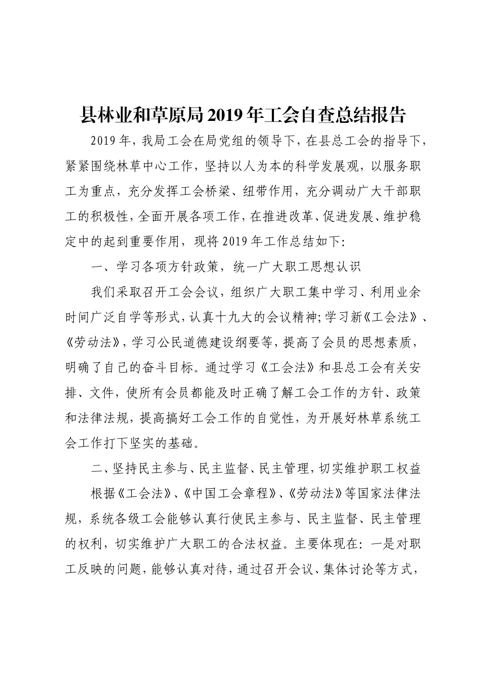 2019年工会自查总结报告.doc_第1页