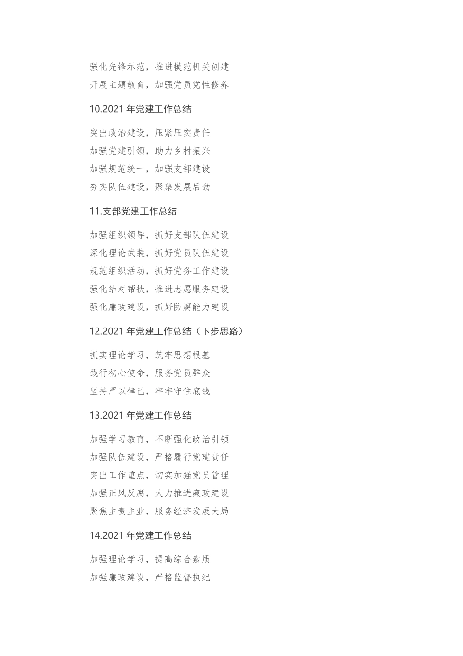 2021年党建工作总结提纲第1辑（30例）.doc_第3页