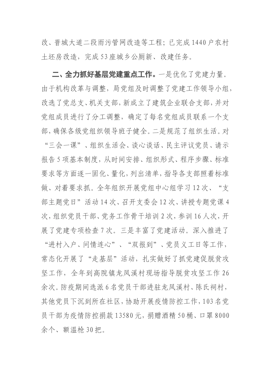 2021年度党组党建工作述职报告（住建）.doc_第2页