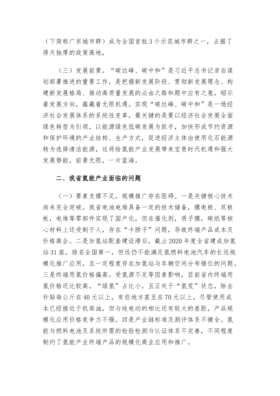2021关于推动氢能产业加速崛起促进经济绿色转型的对策建议范文.docx_第2页