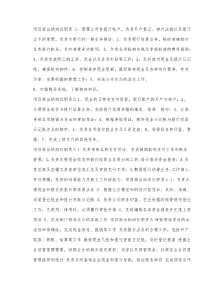项目部出纳岗位职责.docx