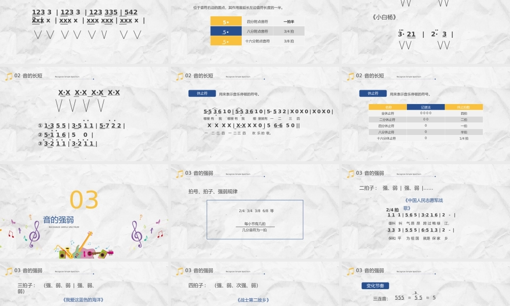 黄色卡通认识简谱识谱入门必备音乐课教学PPT模板.pptx