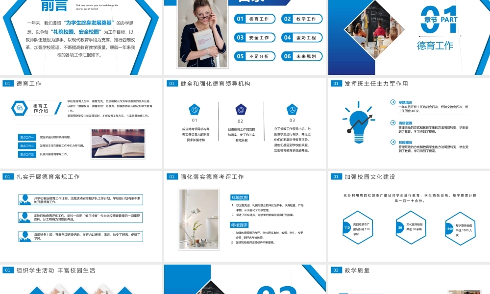 2022XX学校校长述职报告年终总结PPT课件（带内容）.pptx