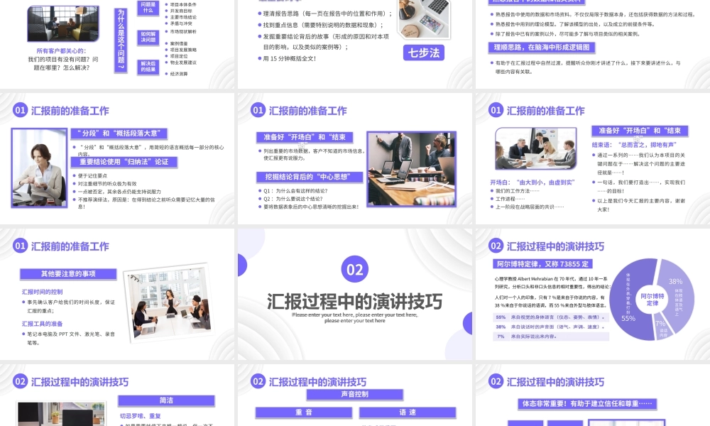 紫色简约商务职场汇报工作技巧培训PPT模板.pptx