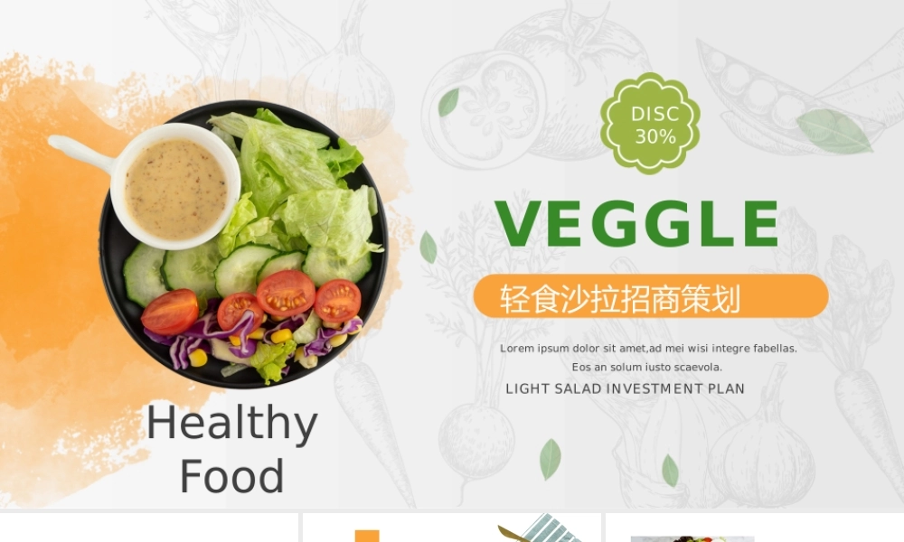 轻食沙拉招商策划绿色简约PPT模板.pptx