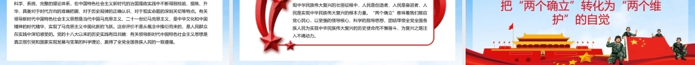 党政卡通坚持两个确立做到两个维护PPT模板.pptx