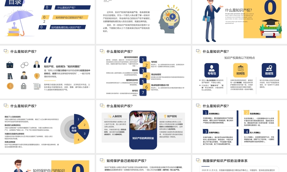 蓝色简约知识产权应知应会PPT模板.pptx