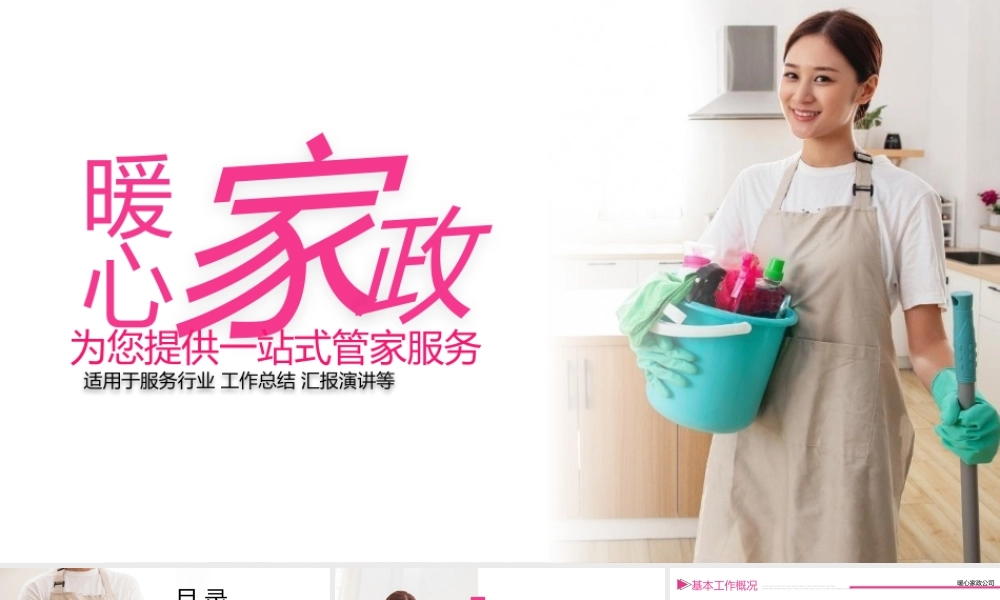 家政工作总结汇报PPT模板.pptx