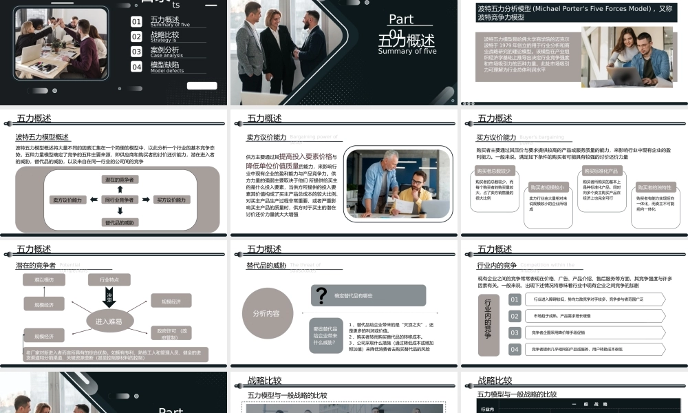 波特五力模型分析企业行业竞争力分析.pptx