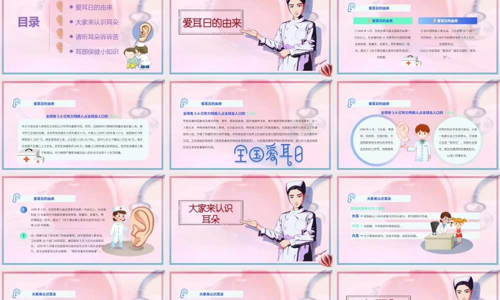 3月3日全国爱耳日-开展爱耳日活动提高爱耳护耳意识PPT课件(带内容).pptx