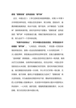 党员干部学习2022女足亚洲杯夺冠学习女足精神心得体会三篇.docx