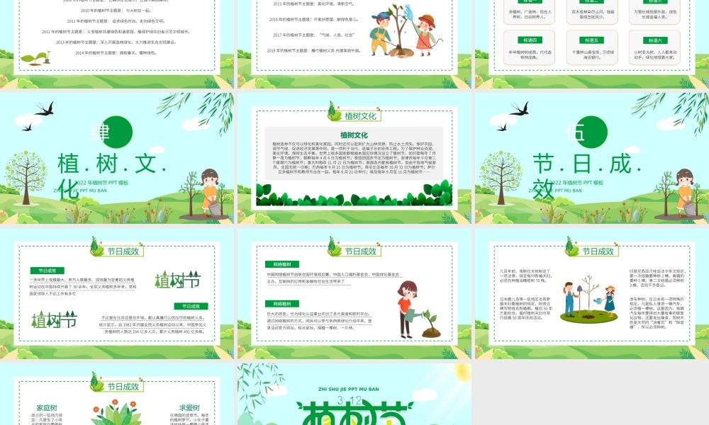 312植树节介绍植树节由来科普PPT课件（带内容）.ppt