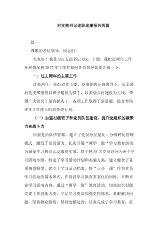 村支部书记述职述廉报告两篇.docx