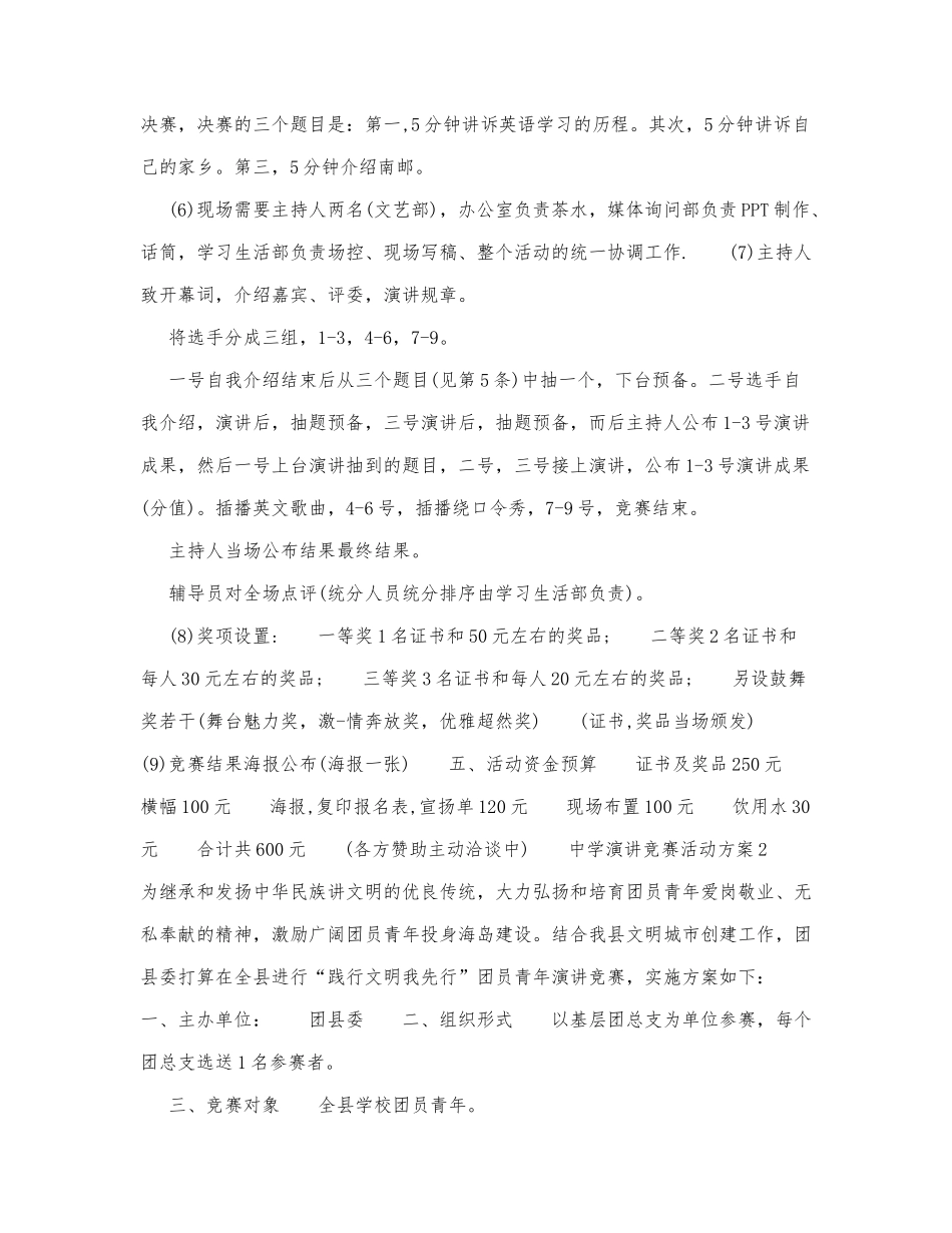 中学演讲竞赛活动方案.docx_第2页