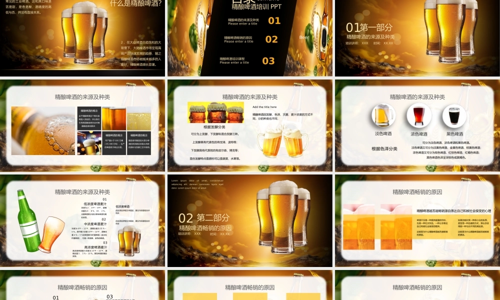 精酿啤酒培训详细介绍PPT课件（带内容）.pptx