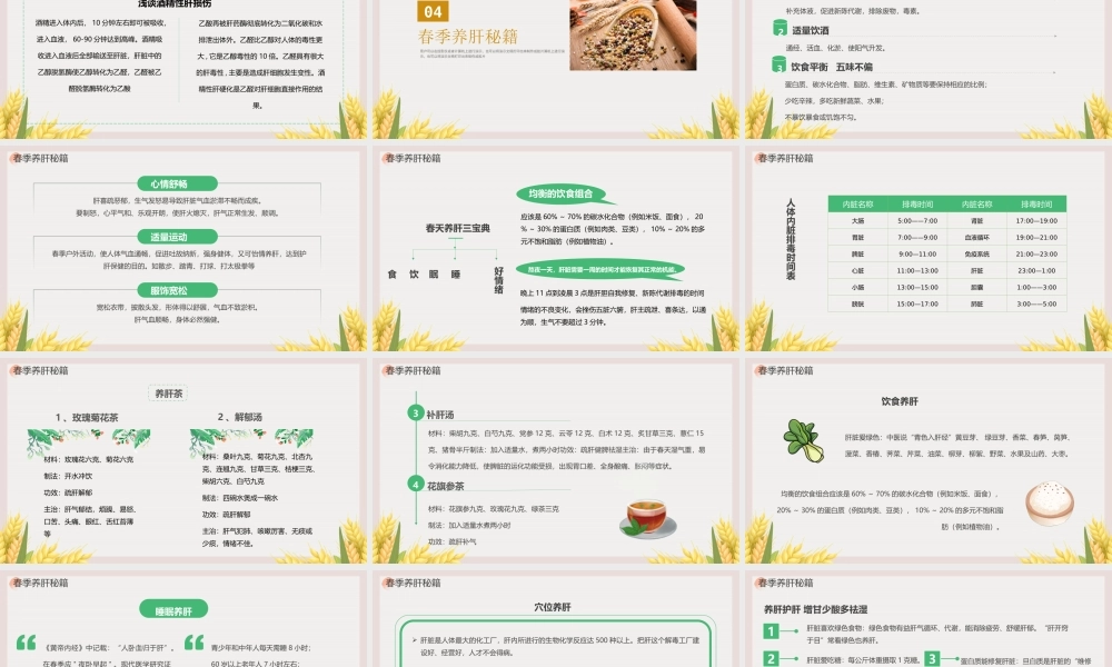 2022春季养肝春季为什么要养肝主题宣传知识PPT课件（带内容）.ppt