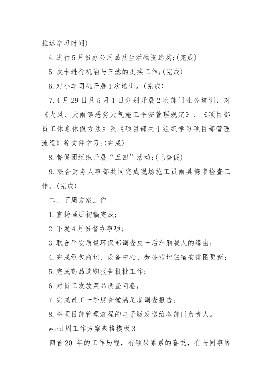 word周工作方案表格模板.docx_第3页
