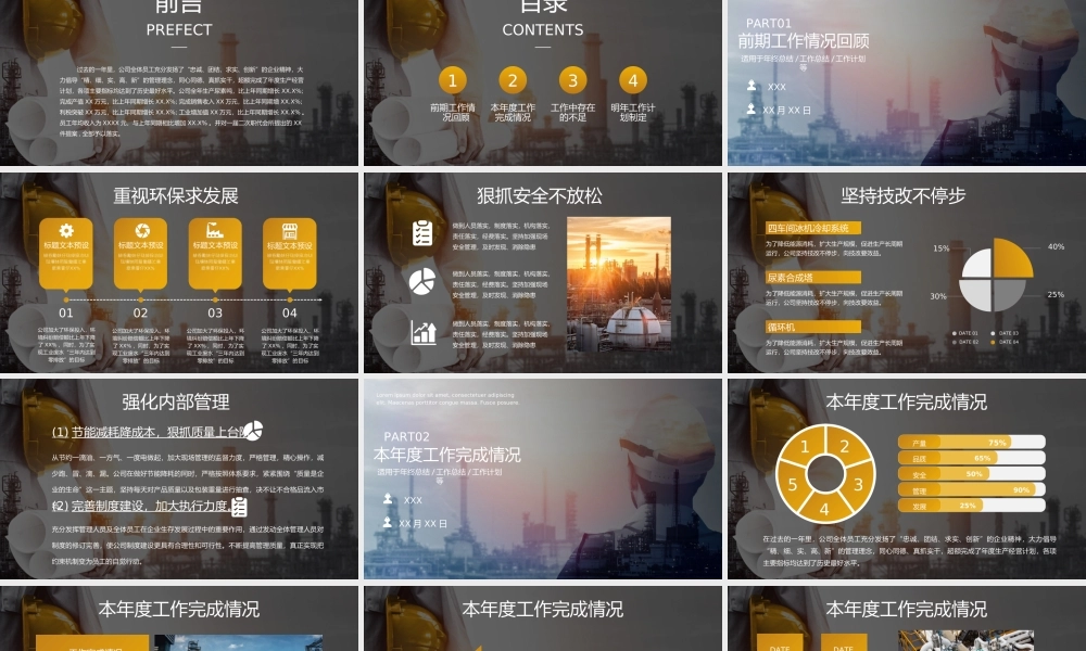 石油化工行业工作报告动态PPT课件（带内容）.ppt
