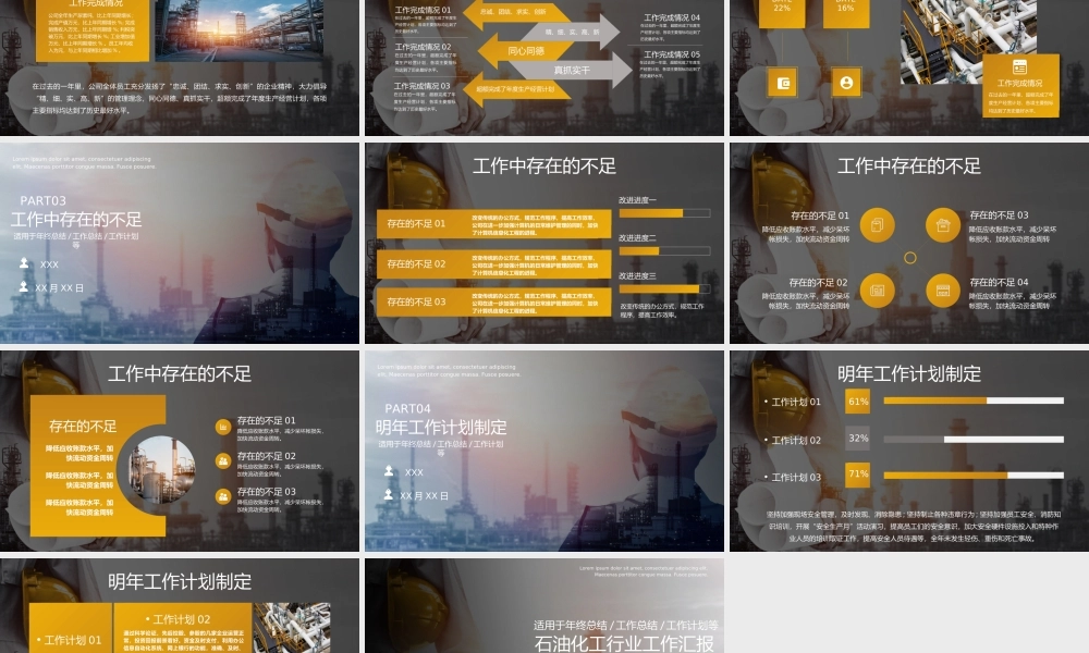 石油化工行业工作报告动态PPT课件（带内容）.ppt