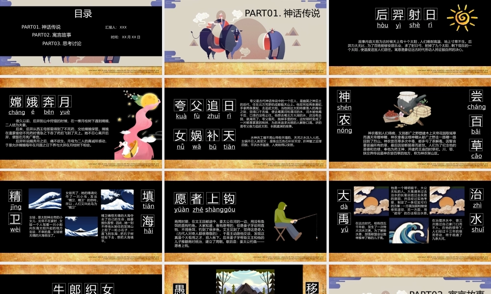 神话传说寓言故事主题教育教学动态PPT课件（带内容）.pptx