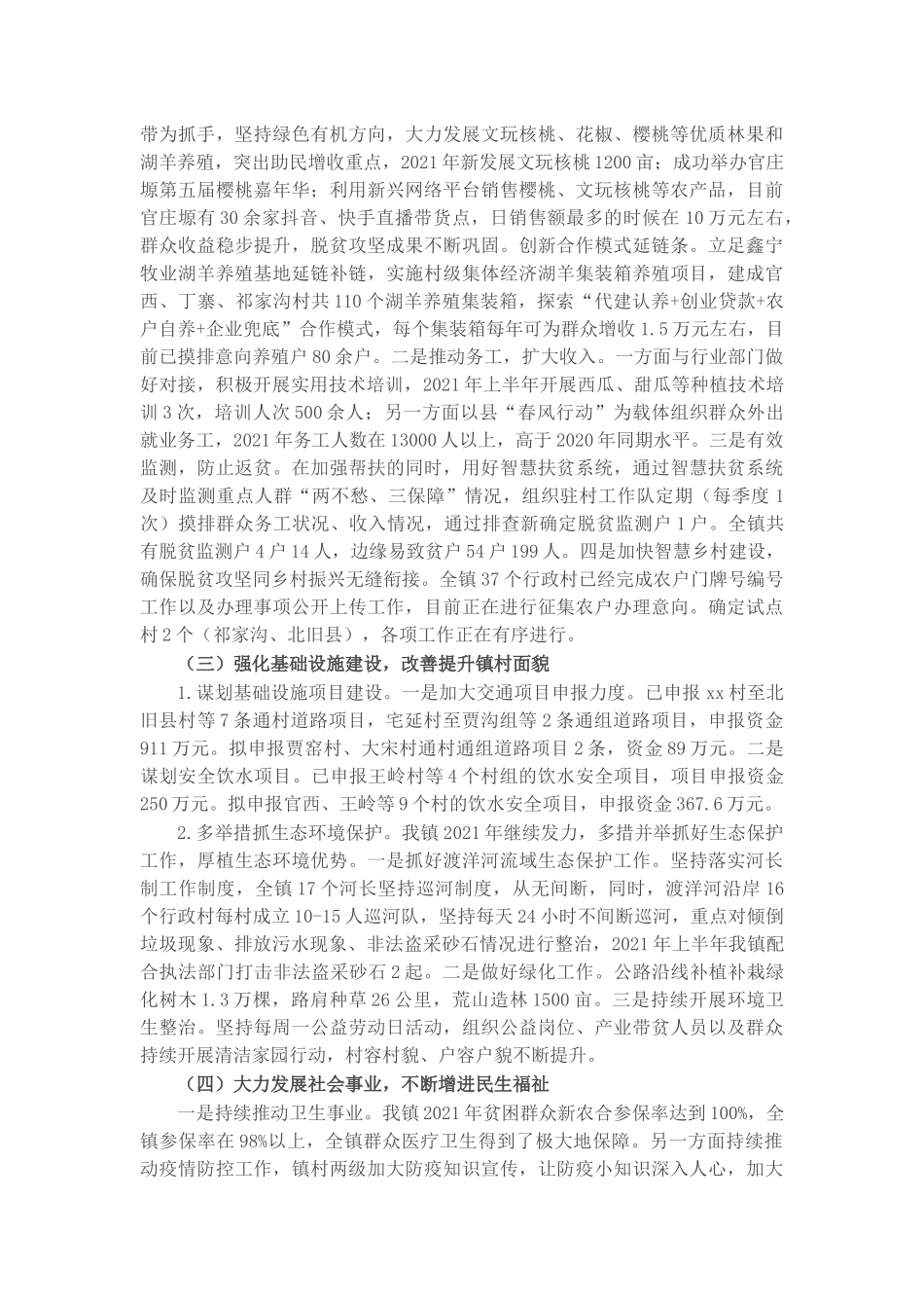 X镇2021年上半年工作总结​​​​.docx_第3页