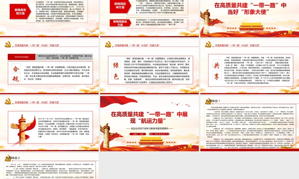 在高质量共建一带一路中展现航运力量-航运业党员干部学习PPT课件（带内容）.ppt