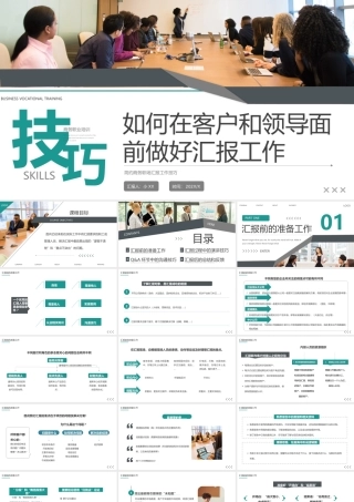 商务灰绿色如何商务灰绿色如何在客户和领导面前做好汇报工作培训动态.pptx
