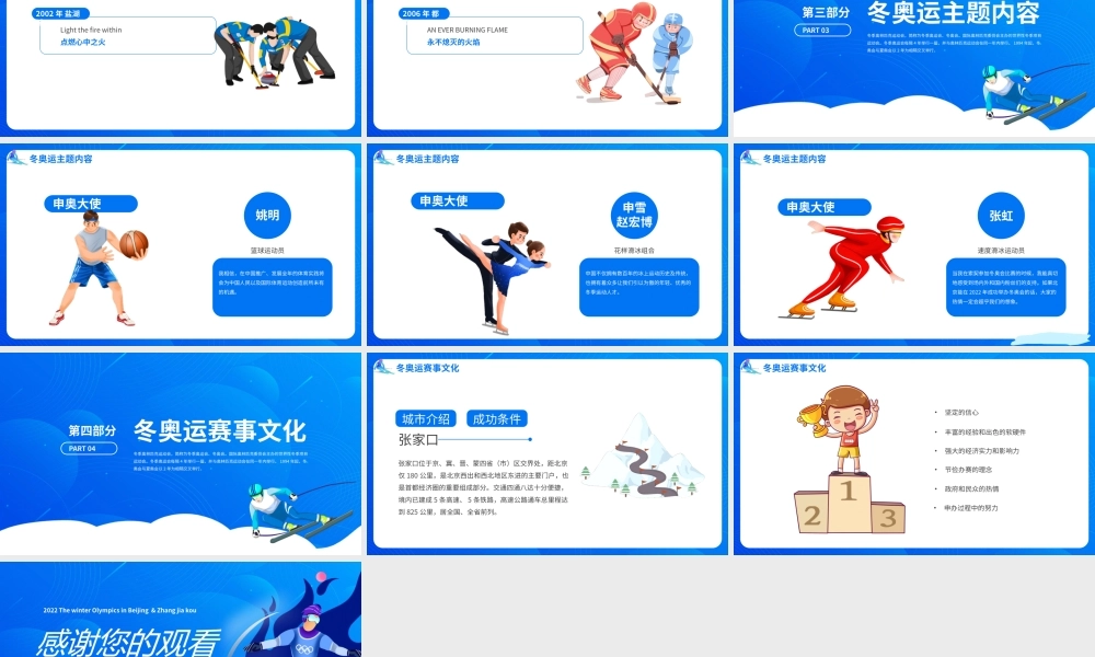 蓝色2022北京冬奥会知识普及课件PPT模板.pptx