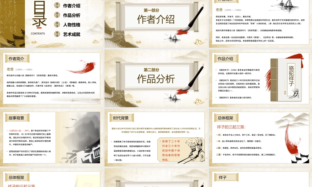 优秀长篇小说骆驼祥子读书分享会PPT课件（带内容）1.pptx