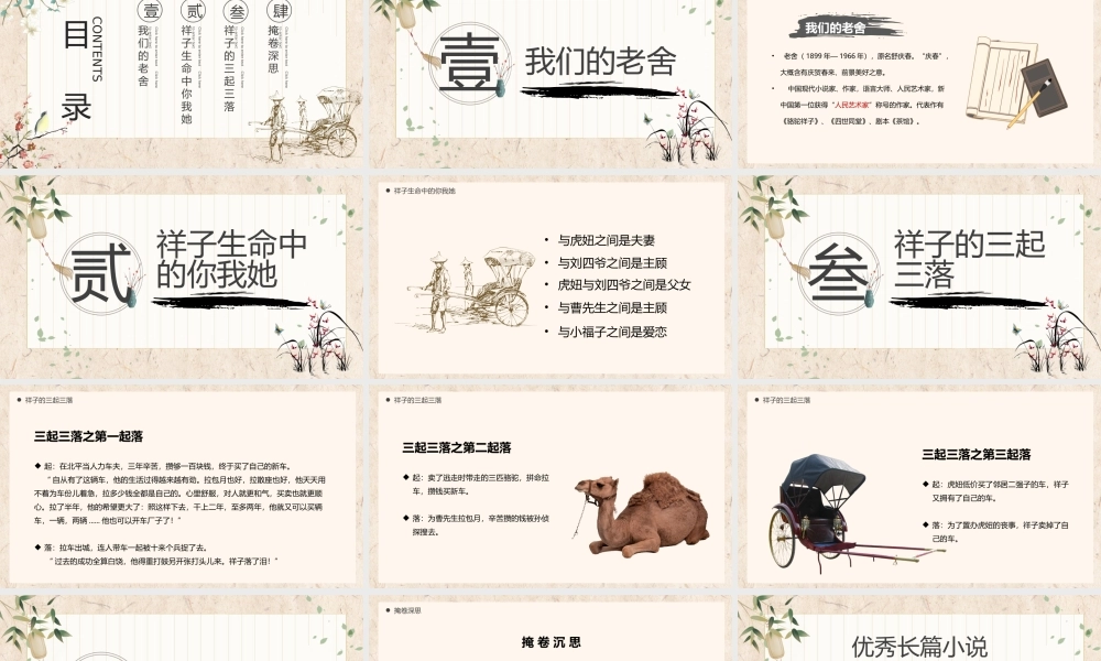 优秀长篇小说骆驼祥子读书分享会PPT课件（带内容）.pptx