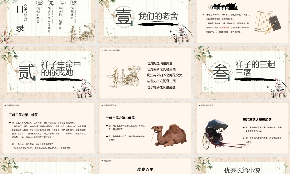 优秀长篇小说骆驼祥子读书分享会PPT课件（带内容）.ppt