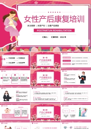女性产后康复知识培训PPT模板.pptx