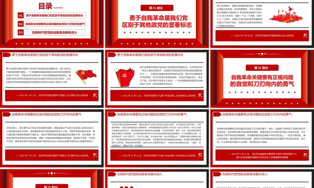 坚持自我革命确保党不变质不变色不变味PPT模板.pptx