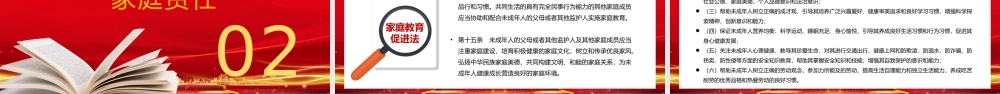 红色党政《家庭教育促进法》重点内容解读PPT模板.pptx