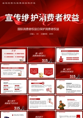红色315宣传维护消费者权益PPT模板.pptx