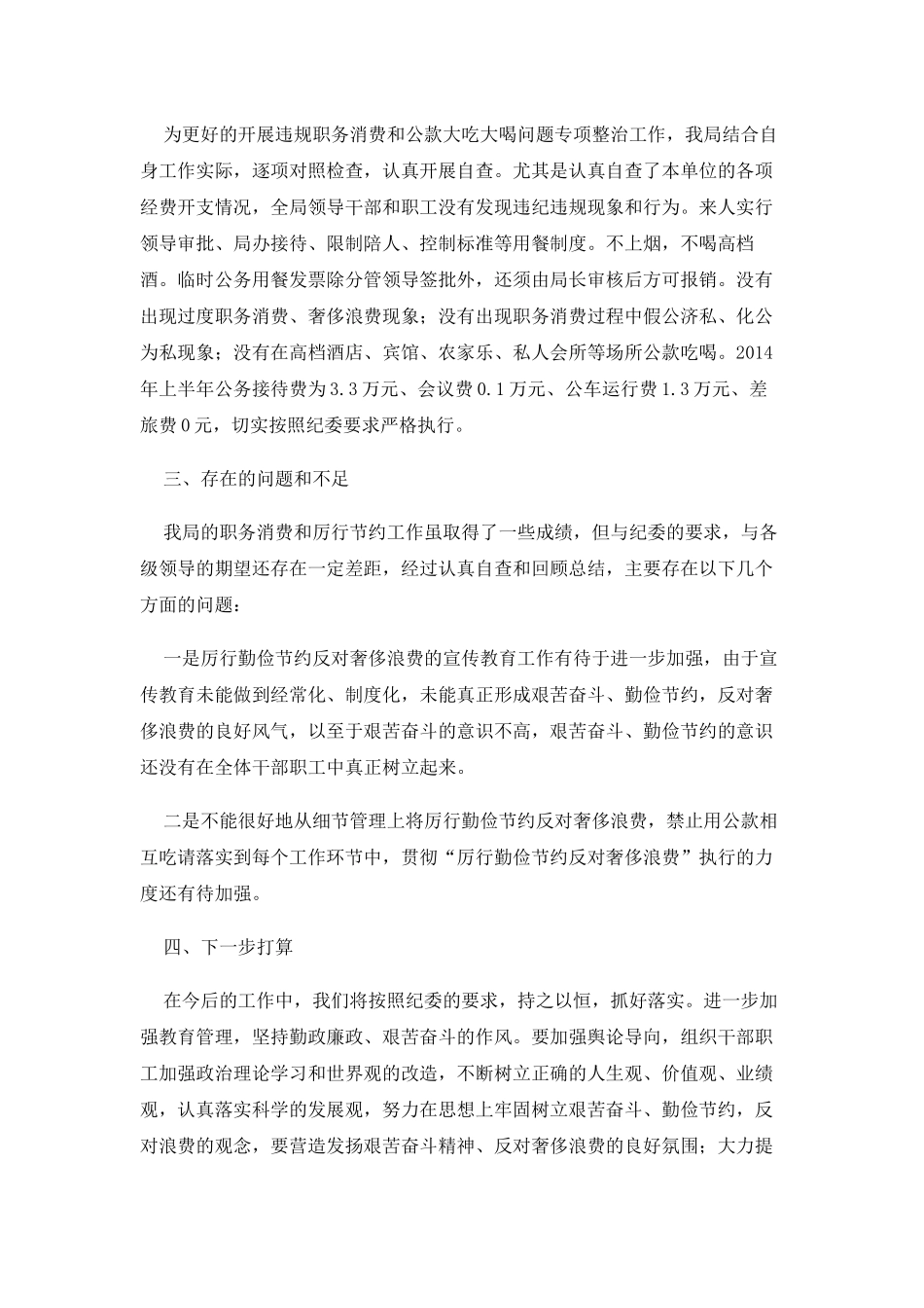 违规吃喝专项治理工作自查报告（九）.docx_第2页