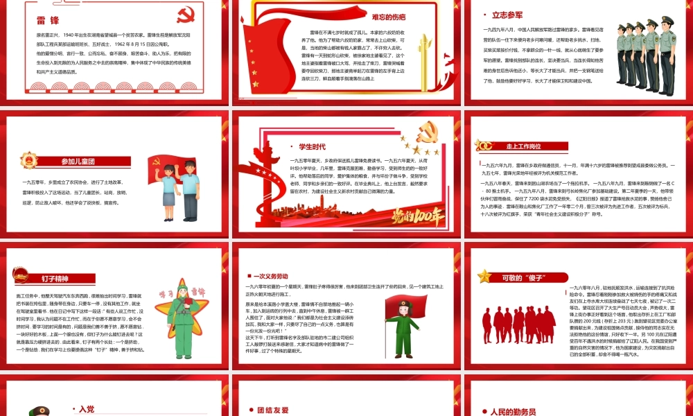 学习雷锋精神继承优良传统争做时代先锋PPT课件（带内容）.pptx