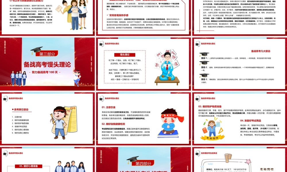 高考倒计时100天高考冲刺PPT课件（带内容）.pptx