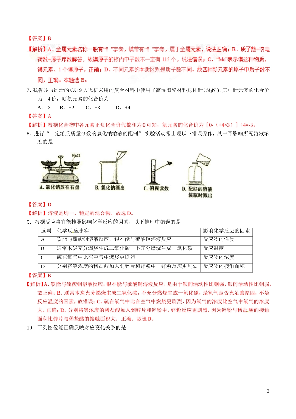 2017年中考真题精品解析 化学（江西卷）.doc_第2页