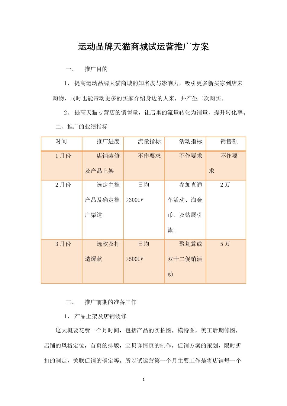 运动品牌天猫商城试运营推广方案.docx_第1页